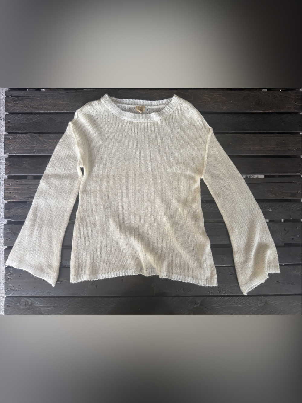 True Craft Cream Open Knit Pullover
